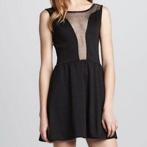 For Love & Lemons Dress"Lulu" Black Metallic Skater Dress Nwot Sz Sm